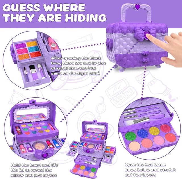 Detalle 2 de Kids Makeup Kit 54 Pcs Purple ๐