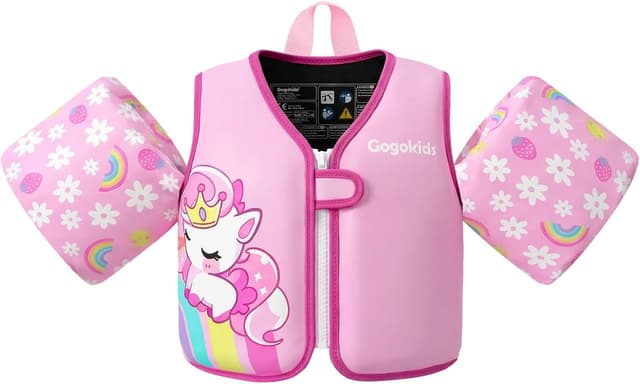 Detalle de Gogokids Kids Swim Vest with Arm Bands (2-6 years) buoyancy float jacket for pool and beach