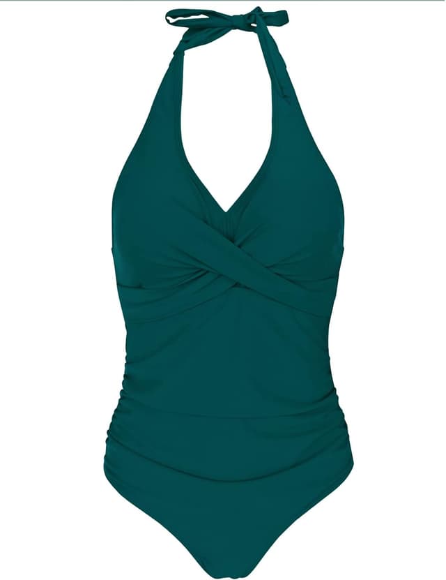 Detalle 1 de Costume da bagno intero donna UMIPUBO con scollo a V e imbottitura push-up curvy