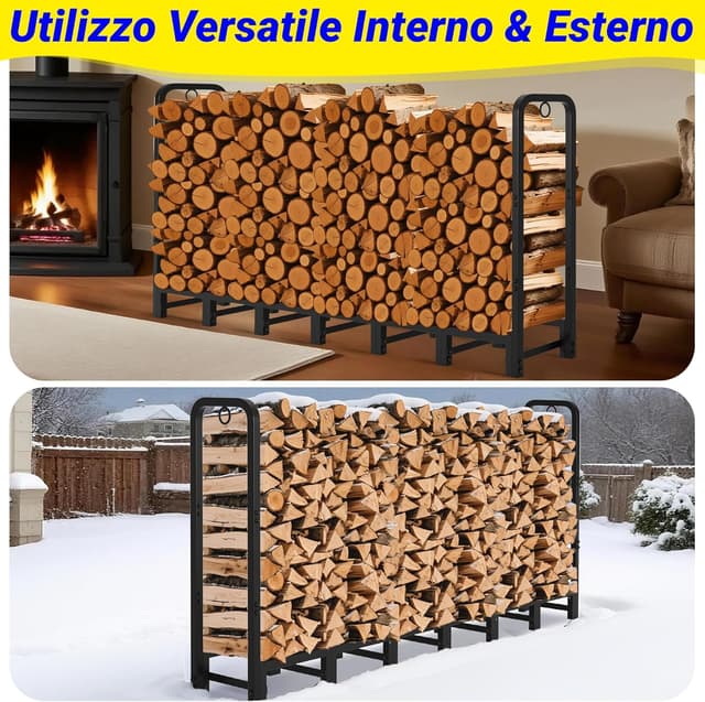 Thumbnail 5 de Amagabeli 244x122x35,6 cm portalegna in metallo per esterno