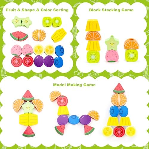 Detalle de GiddyGlow Montessori cuentas de madera 20