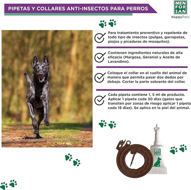 Thumbnail 2 de MENFORSAN Pack Mix collares y pipetas para perros, 2 collares