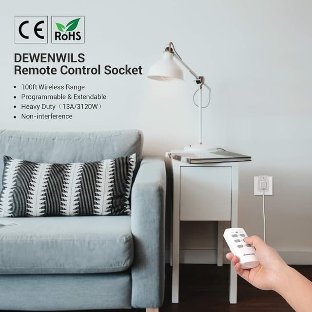 Detalle de Dewenwils Remote Plugs 13A Wireless Switch