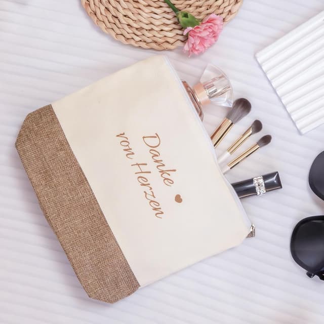 Detalle de FreiSterne Dankeschön Geschenk: Kosmetiktasche „Danke von Herzen“ als kleine Aufmerksamkeit