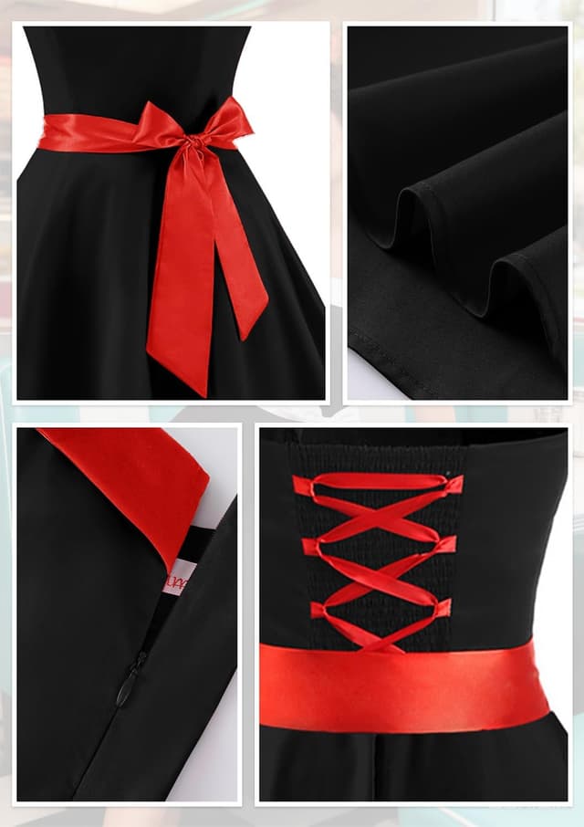 Detalle 2 de Timormode Vintage Cocktailkleid mit Neckholder