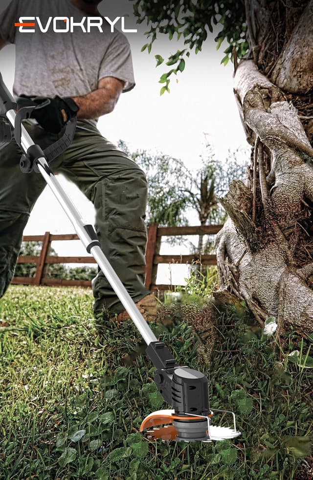 Detalle de EVOKRYL Aero X1 Metal Blade Cordless Strimmer (21V) with Telescoping Handle, Black