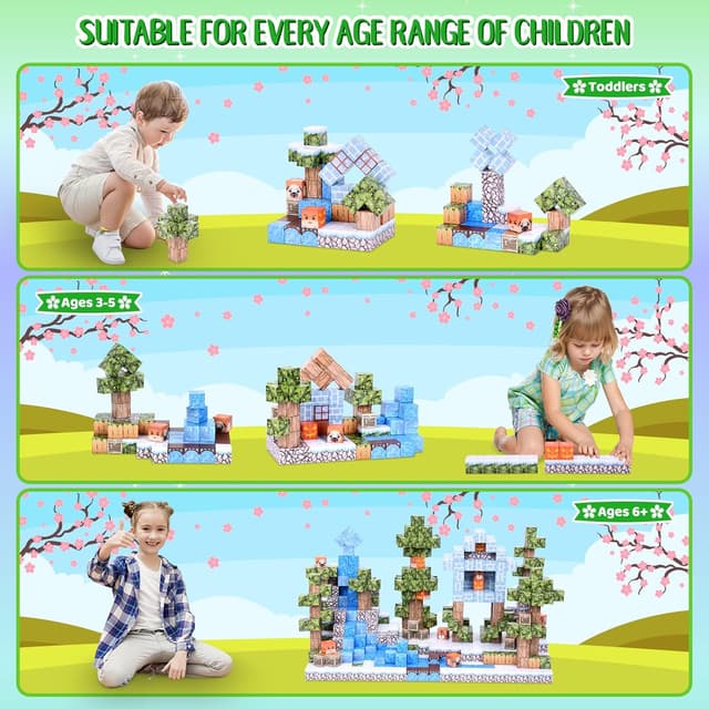 Detalle de Magnetic building blocks set 100 pcs