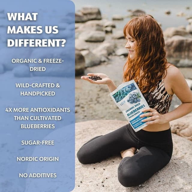 Detalle de Arándanos Secos Orgánicos LOOV Silvestres 🍇 Sin Azúcar 113g
