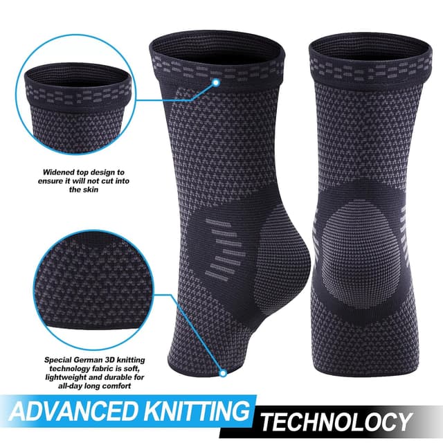 Detalle 2 de Lusenone 2-Pack Ankle Support Compression Socks for Achilles Tendonitis & Sprained Ankle