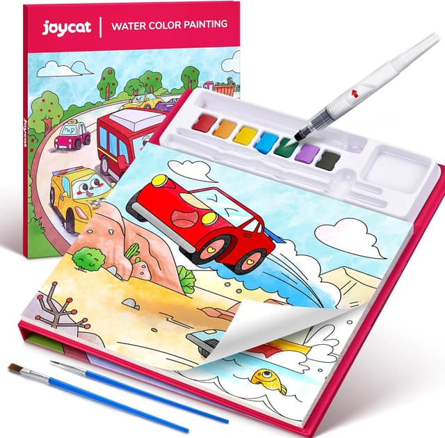 Detalle de JoyCat paint-with-water colouring books set (Transportation) for kids aged 3–8