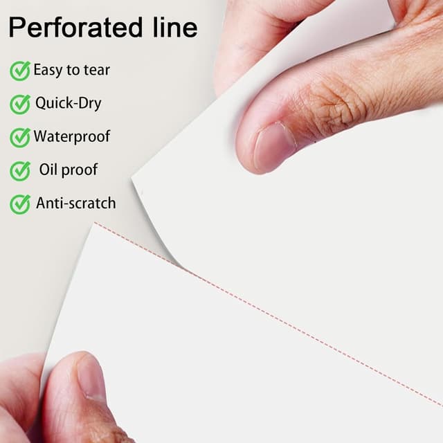 Detalle de 200 fogli carta termica A4 piegata 210 x 297 mm per stampante termica portatile