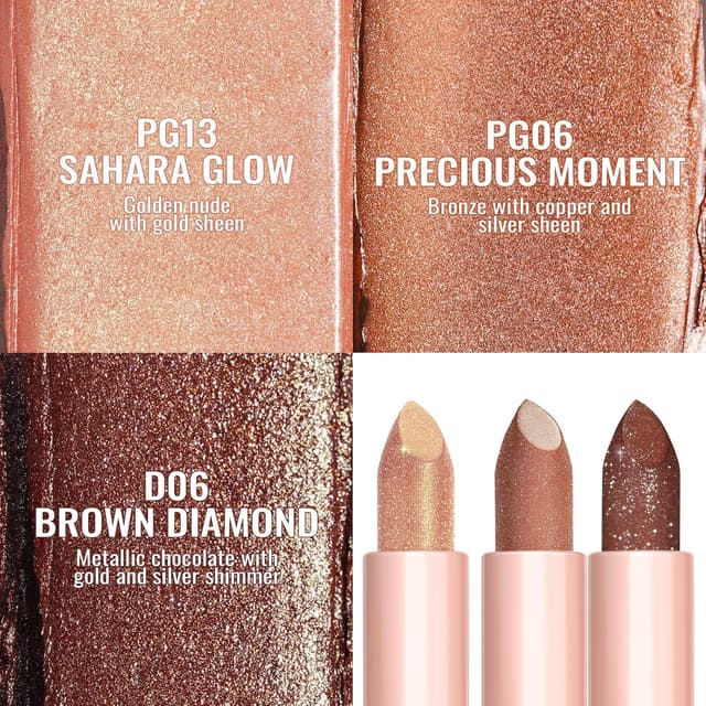 Detalle 2 de OULAC Feuchtigkeits Glanz Lippenstift Nude Set – cremiger Glitter-Glanz mit veganer Pflege