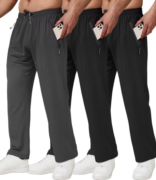 Detalle de lomsoe 3 Pack Athletic Pants, 3-Pack Zip