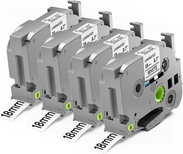 Thumbnail 6 de Oozmas TZ Tape 24mm Laminated White TZe-251 Compatible Brother P-Touch Label Tape (4-Pack), Black on White