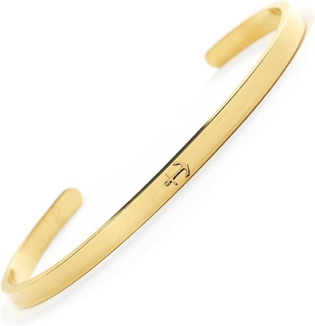 Detalle de BERGERLIN Armband mit Anker-Symbol – verstellbarer Edelstahlarmreif (vergoldet), Unisex