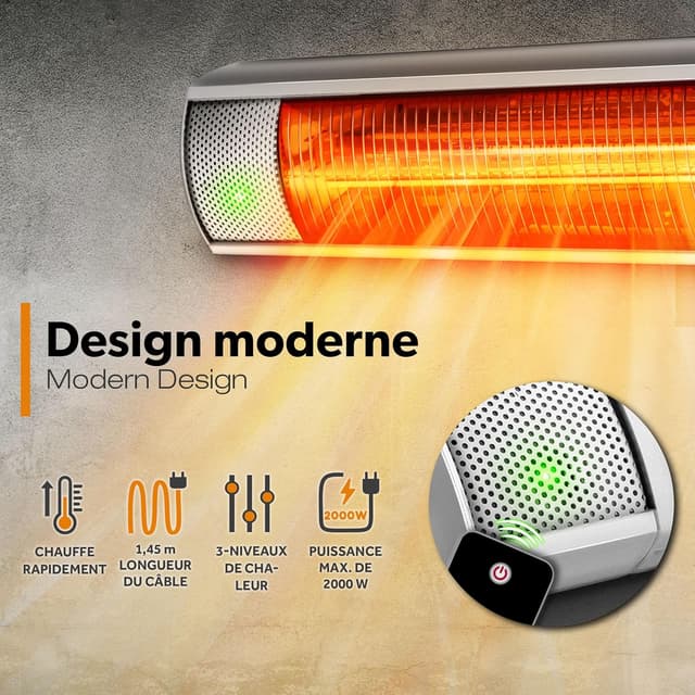 Thumbnail 1 de TRESKO Radiateur infrarouge 2000W pour terrasse