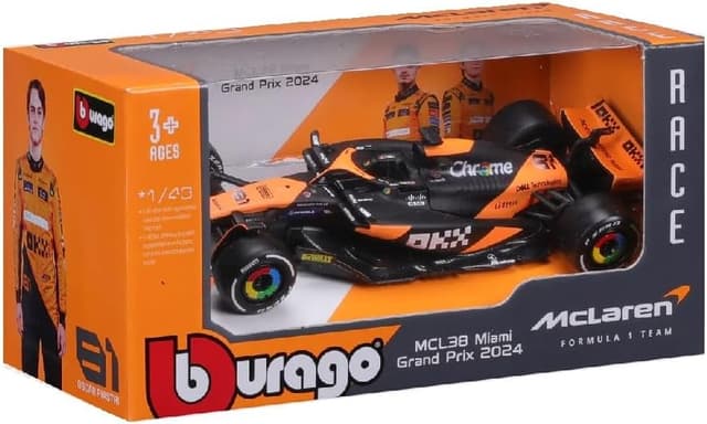 Detalle de Bburago F1 Formula 1 McLaren MCL38 (2024) die-cast model car, 1:43 scale