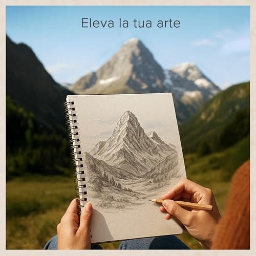 Thumbnail 6 de Cuaderno de Bocetos de Artista A4 - Tapa Dura, Papel muy Grueso de 200 gm2 - Encuadernado en Espiral para Niños, Profesionales, Dibujar y Hacer Bocetos - 21x29 cm, 40 hojas, 80 Páginas