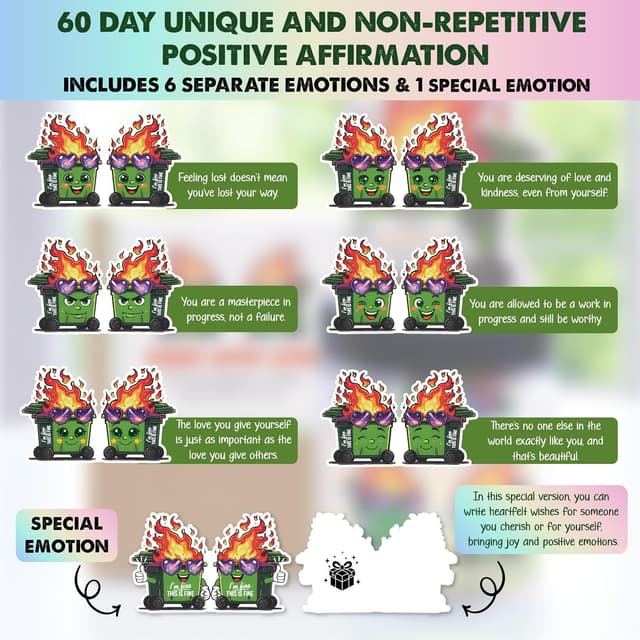 Thumbnail 1 de SOLMAY Pickle Positive 60 Affirmation Cards Jar 🧃