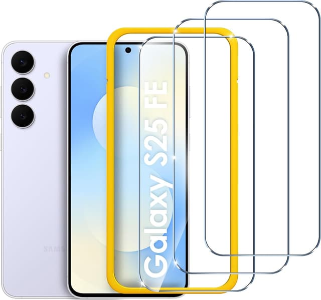 Detalle de ivoler 3 Pack Screen Protector for Samsung Galaxy S25 FE 5G (6.7 inch) Tempered Glass with Easy Installation Tool