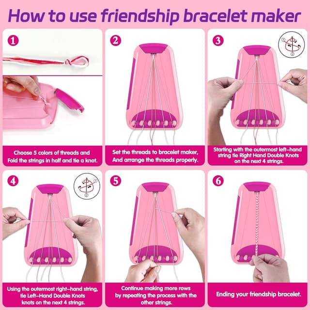 Thumbnail 5 de Arts and Crafts Friendship Bracelet Kit Pink