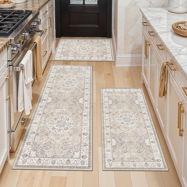 Imagen de 3-piece washable kitchen rug set Beige 🏡 en OfertitasTOP