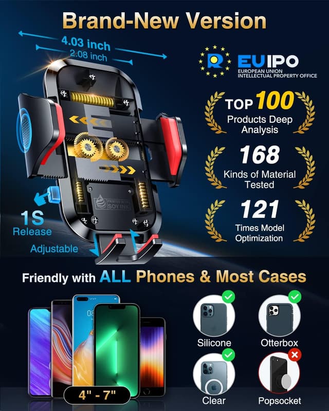 Detalle 2 de VANMASS support téléphone voiture à ventouse