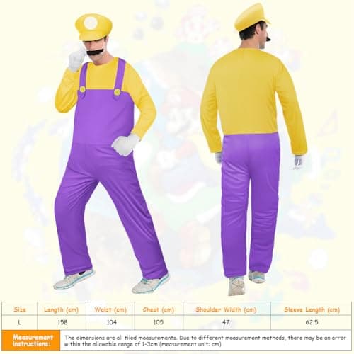 Detalle 2 de Aomig Disfraz Mario y Luigi Bros 4pcs 🎭