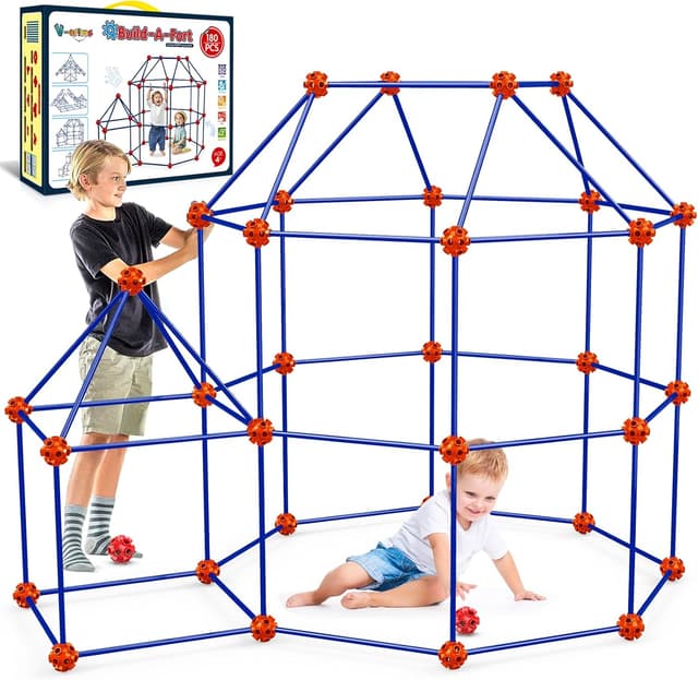 Detalle de V-Opitos 180-Pack Fort Building Kits for Kids (STEM STEM-Style Building Toys, Ages 4–8+)