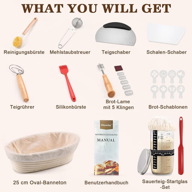 Thumbnail 1 de Clheatky Sauerteig Starter Set 11‑teilig 25 cm