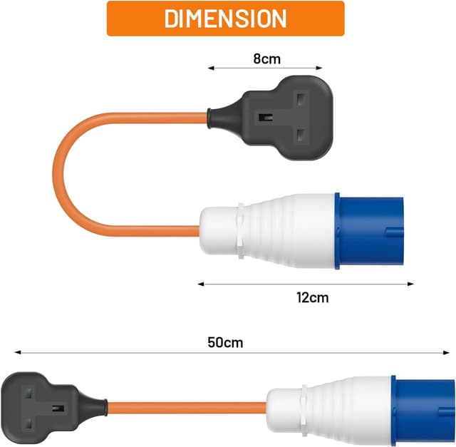 Thumbnail 6 de FDTEK 16A to 13A Adapter Cable (IEC60309 16A plug to UK 13A socket) for caravan hook-up and camping