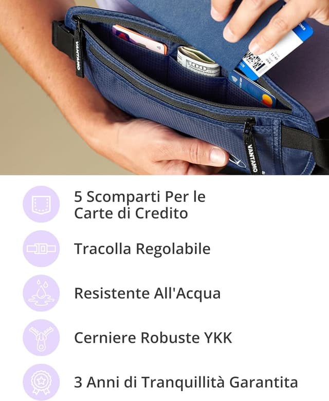 Thumbnail 4 de Vantamo Marsupio Ultrapiatto RFID 40-91 cm