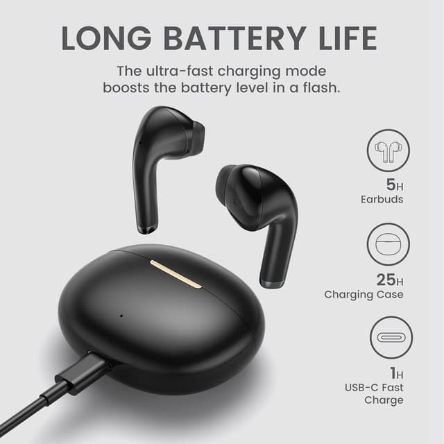Detalle de Yobola kabellose Bluetooth-In-Ear-Kopfhörer (True Bluetooth 5.4) für Samsung Galaxy, iPhone & Xiaomi – inkl. Ladecase