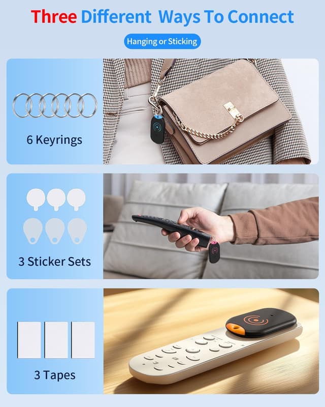 Detalle 2 de Esky Ultra Slim Key Finder with 80dB Sound, 100ft RF Range and 6 Receivers