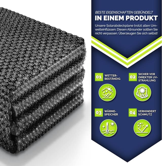 Thumbnail 3 de tillvex® Premium Solarabdeckplane 800x400 cm ☀