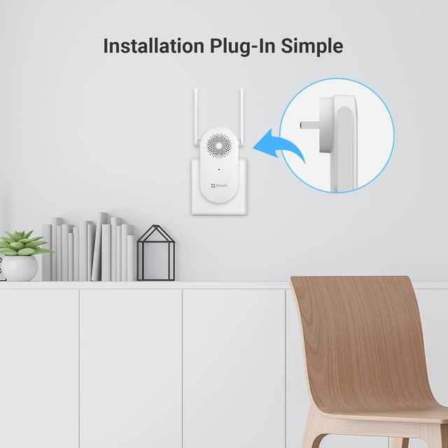 Detalle de EZVIZ Wi‑Fi Chime Indoor CH1 – Plug‑in audible doorbell chime with adjustable 0–72 dB volume, 20 ringtones and app control