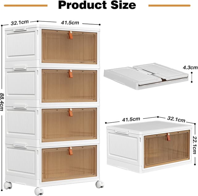 Detalle 2 de PurKeep Cajas Almacenaje 28L 4 Unidades