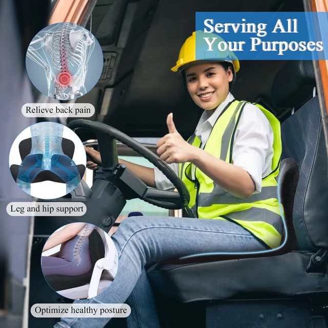 Thumbnail 5 de Ergonomic Seat Cushion Memory Foam 1 Adjustable Strap