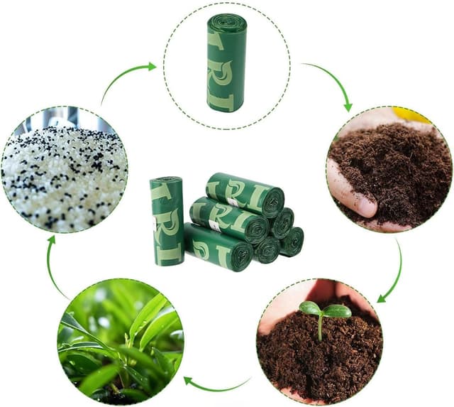 Detalle de OIRLVCE 240 sacs à crottes de chien, 24 rouleaux, vert – sans noyau, extra épais et anti-fuite