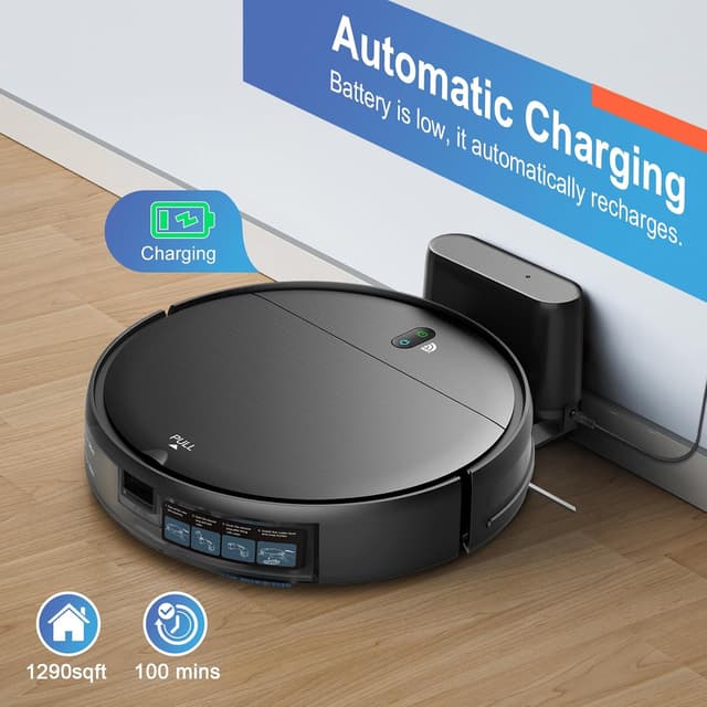 Detalle de Robot Vacuum and Mop Combo 2-in-1 BR151 with App/Alexa/Voice Control, Slim 2.87" Self-Charging Design