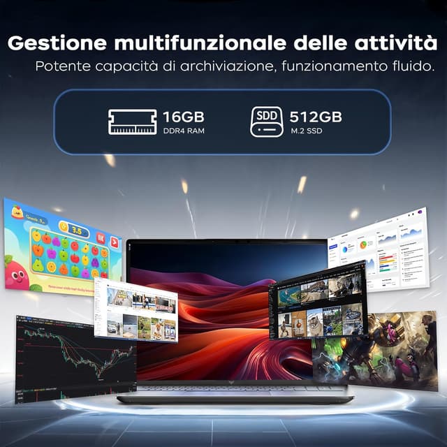 Thumbnail 2 de Tivique 16 Pollici Ryzen 4300U Portatile