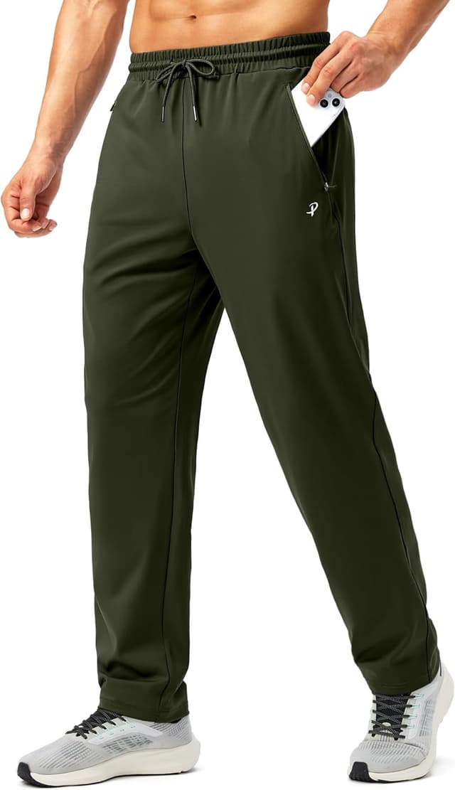 Thumbnail 6 de Pudolla Men's Athletic Stretch Joggers with Zippers