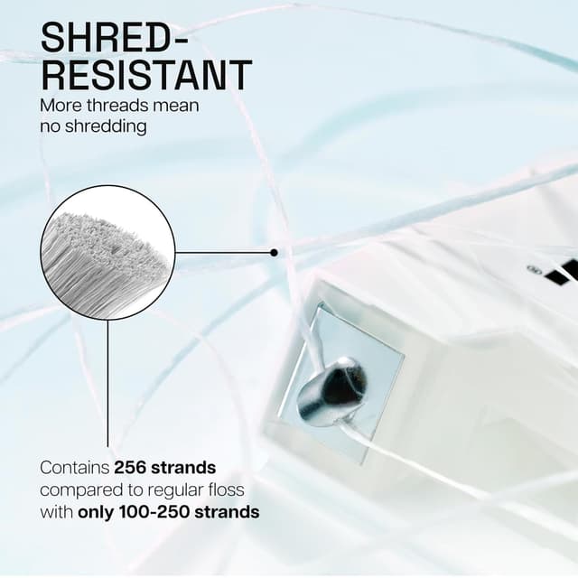 Detalle de Reach Waxed Dental Floss (Unflavored) — Plaque Remover, Shred-Resistant, Smooth Glide, PFAS Free (55 yd)