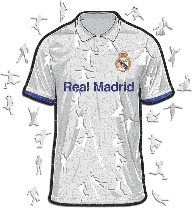 Detalle de Iconic Puzzles Iconic Puzzles Real Madrid Jersey – Puzzle di legno 100% sostenibile, taglia M (270 pezzi)