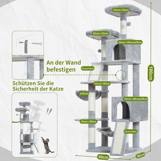 Thumbnail 6 de Gitelsnour Kratzbaum 180 cm mit 2 Höhlen