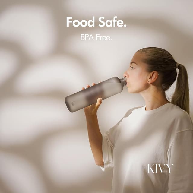 Thumbnail 6 de KIVY Slim Water Bottle 32oz (Lightweight & Shatterproof) — Dark Green, Screw Top, Dishwasher Safe