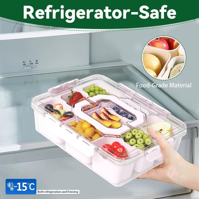 Thumbnail 1 de REBECAT 8-Compartment Snack Tray with Lid 🍽