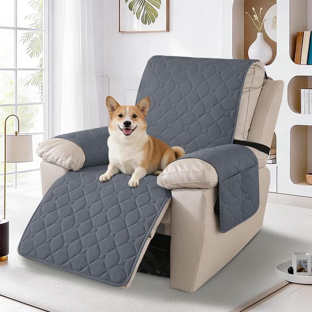 Detalle de Housse fauteuil relax inclinable électrique Ystyle 100% étanche, antidérapante, gris foncé (1 place)