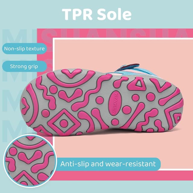 Detalle 2 de Mishansha Kinder Wanderschuhe & Trekkingschuhe für Mädchen und Jungen – leicht, rutschfest, mit Klettverschluss (Gr. 24–38)