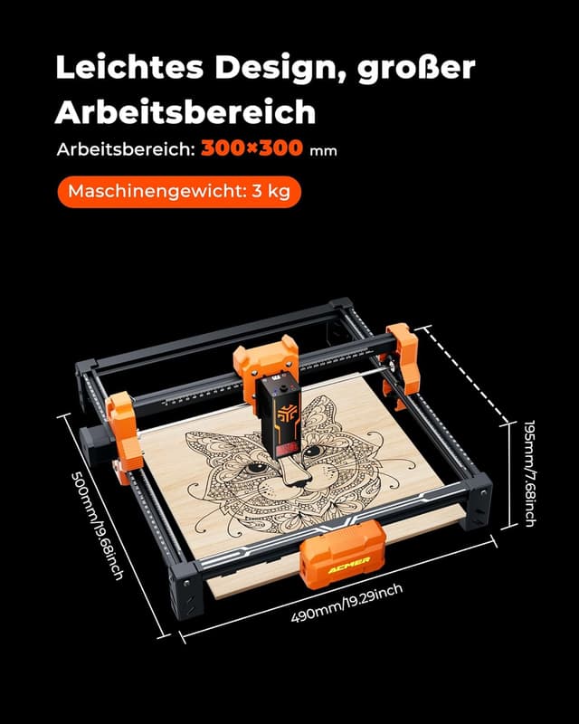 Thumbnail 5 de ACMER S2 Lasergravierer 300Ă—300 mm đź›